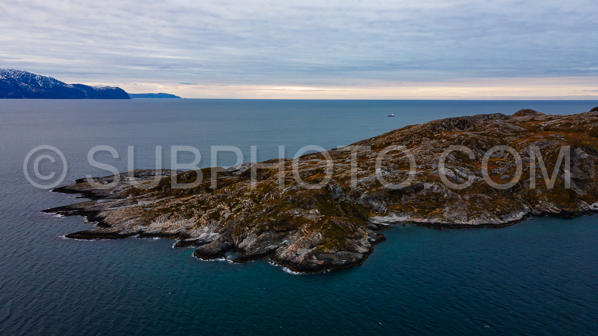 aerial view of Seglvik Village- Troms- Norway