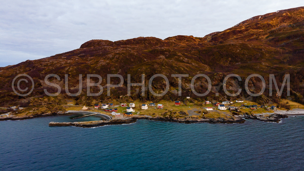 aerial view of Seglvik Village- Troms- Norway