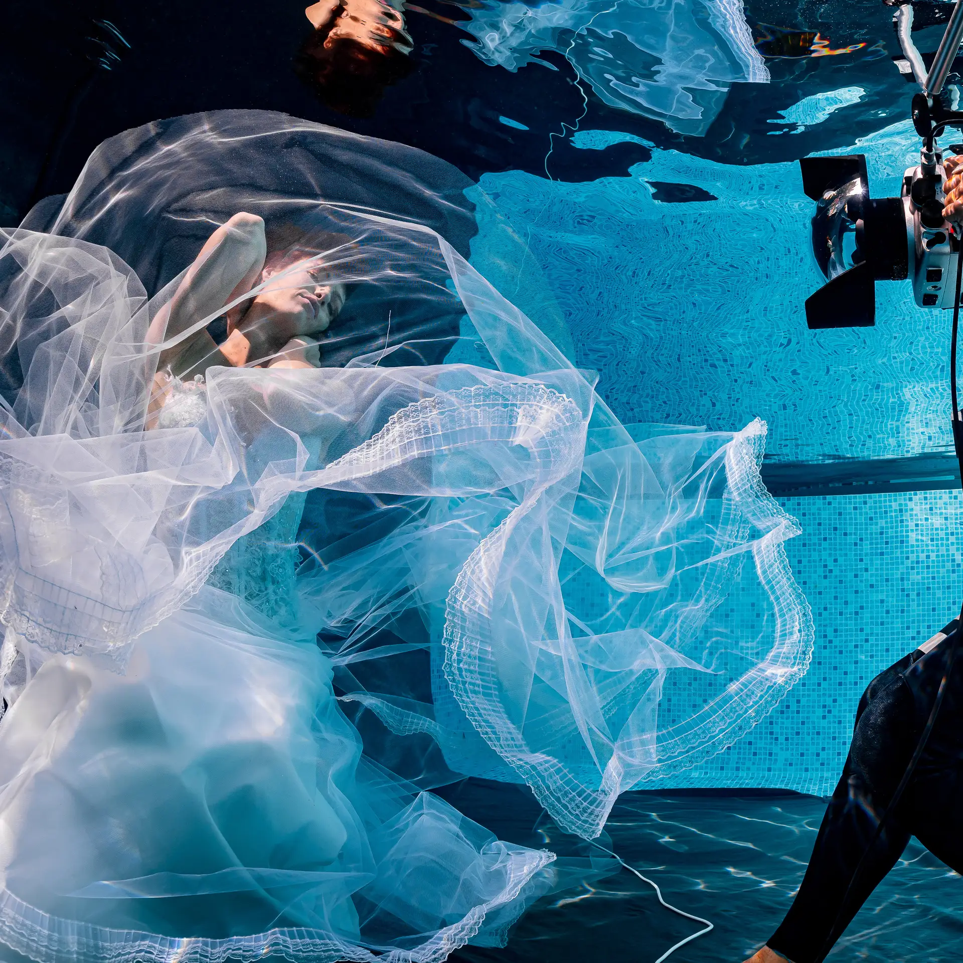 Coulisses d'un shooting aquatique