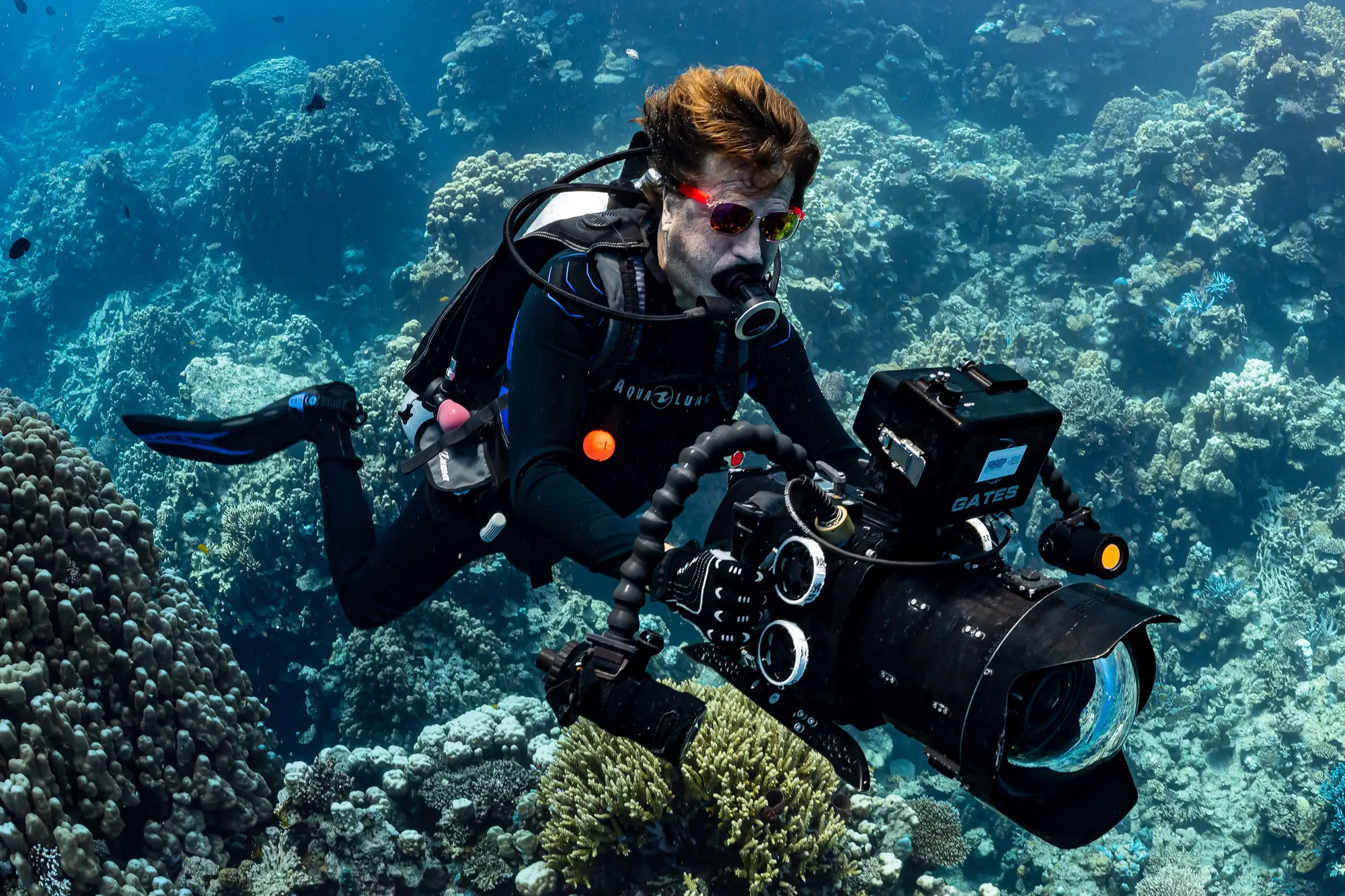 Tournage sous-marin avec René Heuzey